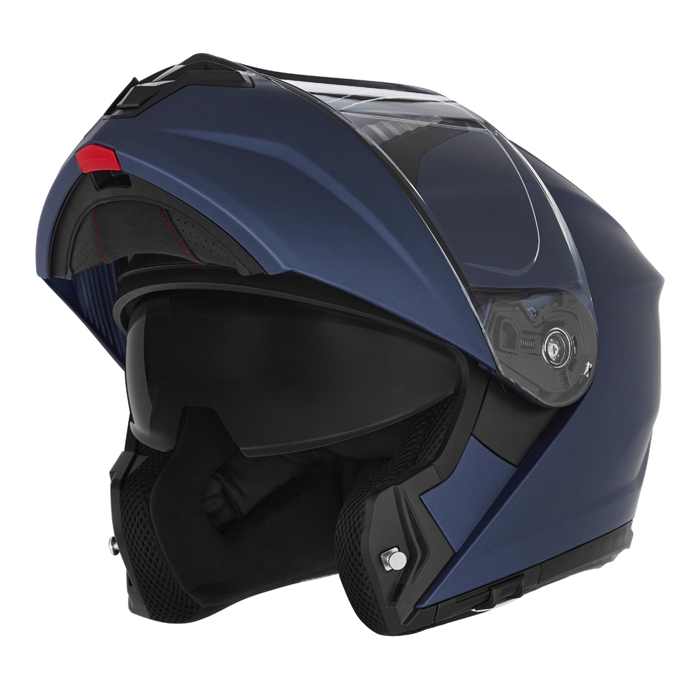 NOX casque modulable moto scooter N968 bleu mat metallisé