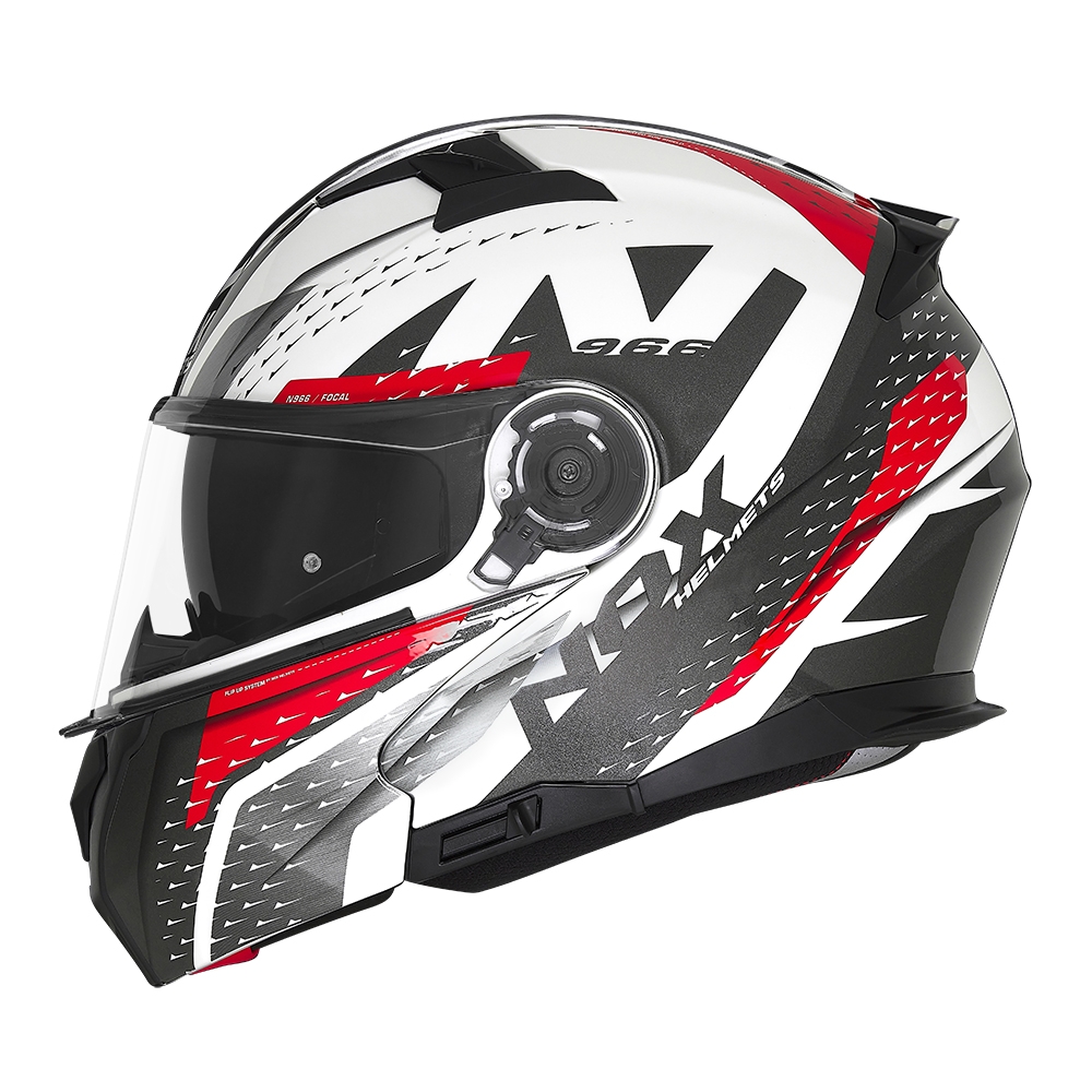 NOX casque modulable moto scooter N966 FOCAL blanc / rouge