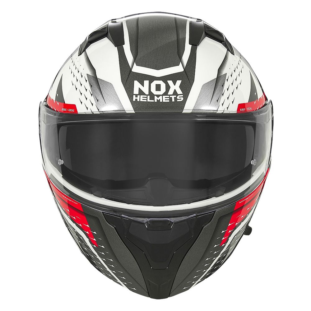 NOX modular helmet moto scooter N966 FOCAL white / red