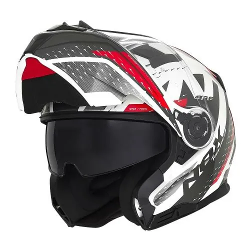 NOX casque modulable moto scooter N966 FOCAL blanc / rouge
