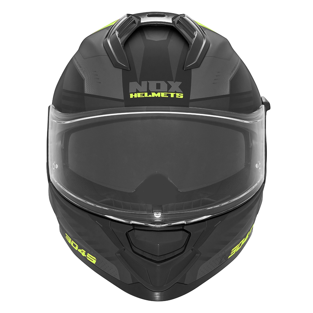 NOX full face helmet moto scooter N304S CARVER matt black / yellow