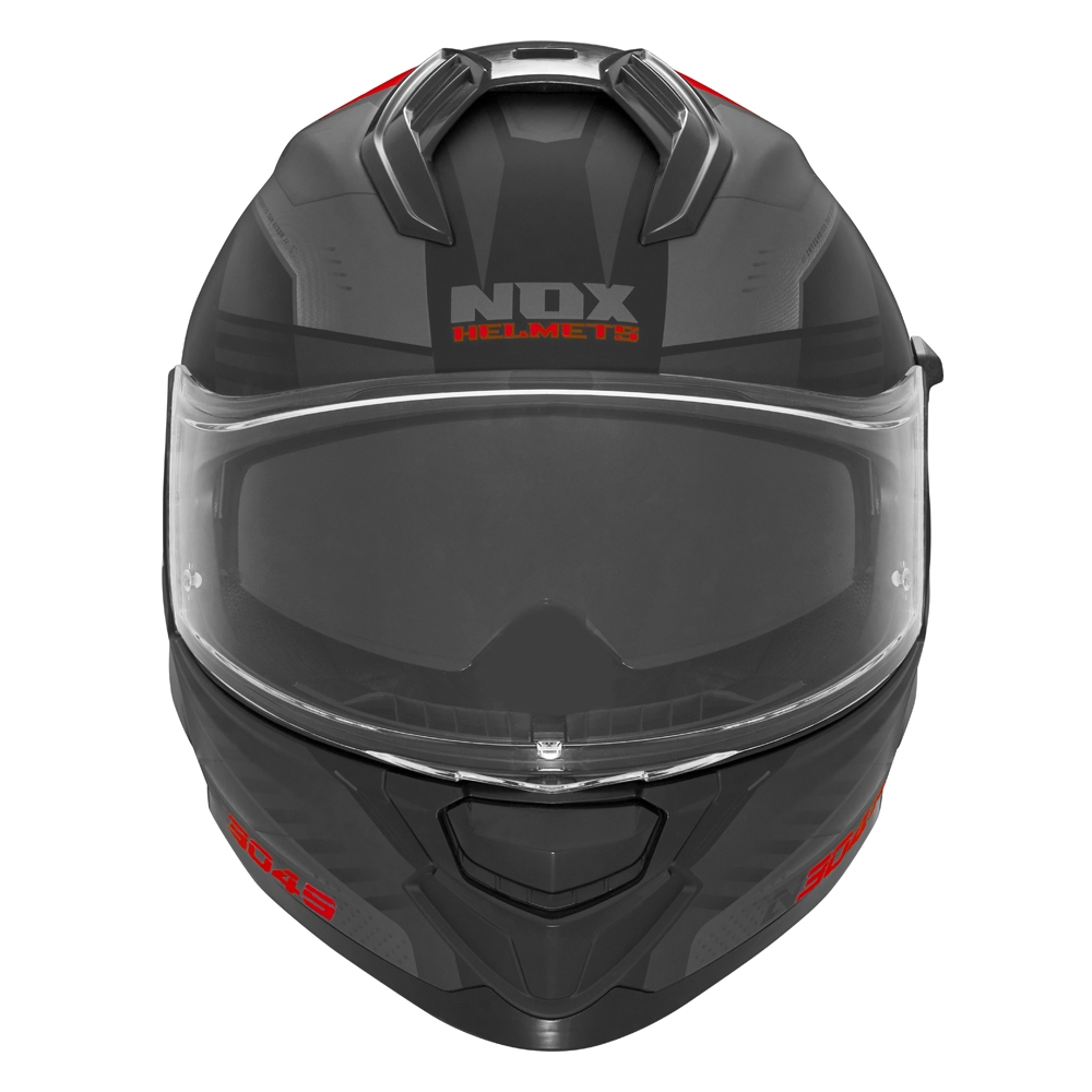 NOX casque intégral moto scooter N304S CARVER noir mat / rouge