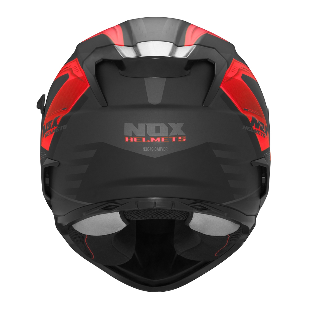 NOX casque intégral moto scooter N304S CARVER noir mat / rouge