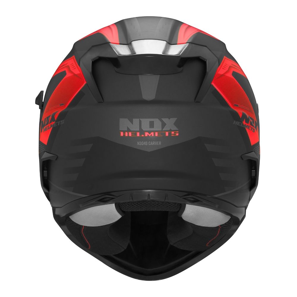 NOX casque intégral moto scooter N304S CARVER noir mat / rouge