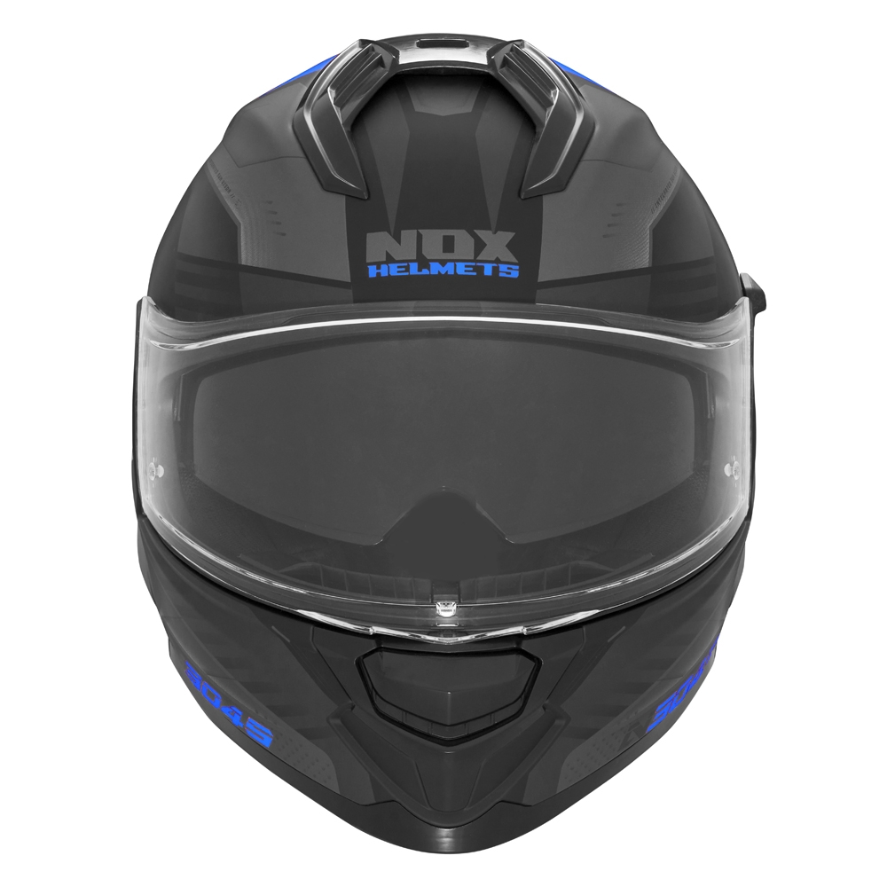 NOX casque intégral moto scooter N304S CARVER noir mat / bleu