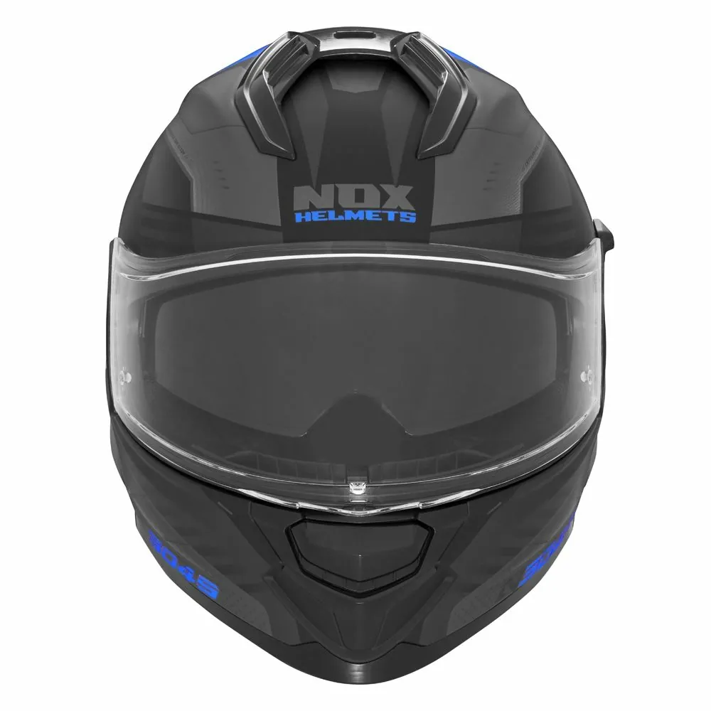 NOX full face helmet moto scooter N304S CARVER matt black / blue