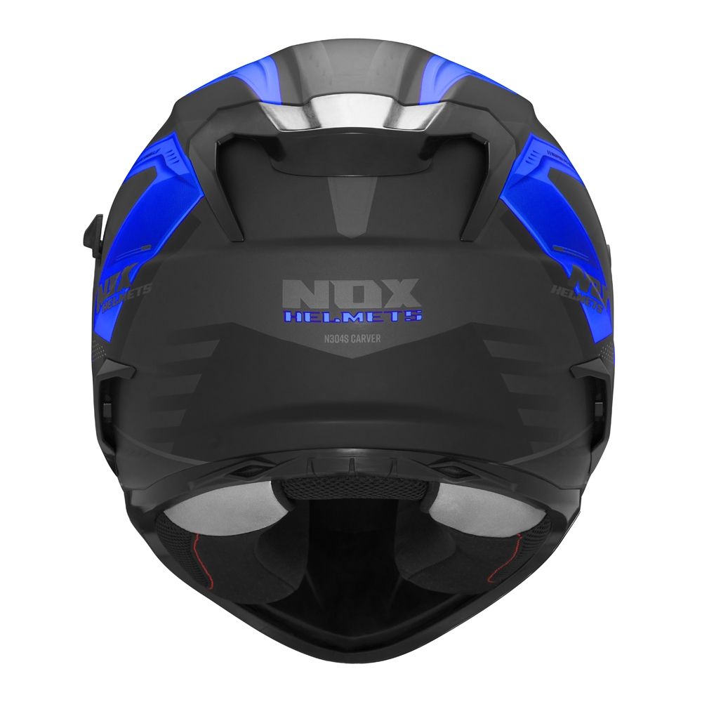 NOX casque intégral moto scooter N304S CARVER noir mat / bleu