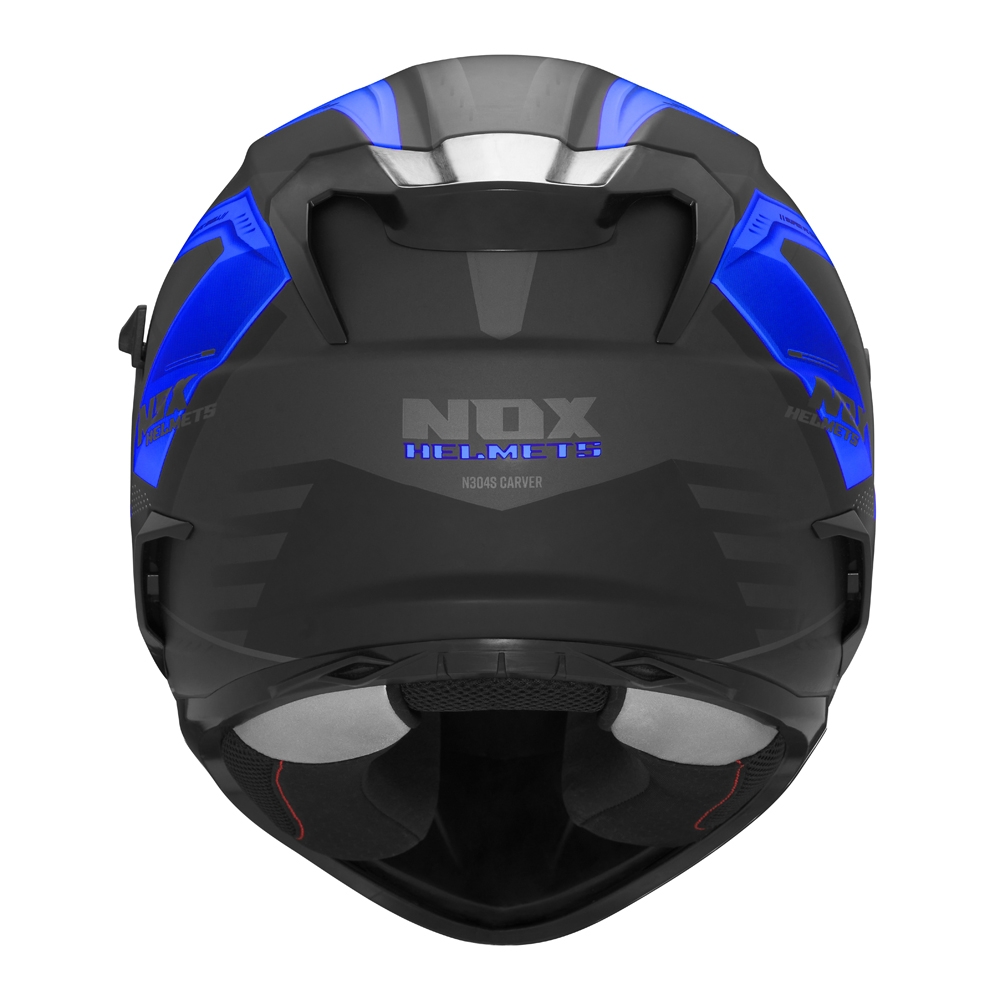 NOX full face helmet moto scooter N304S CARVER matt black / blue
