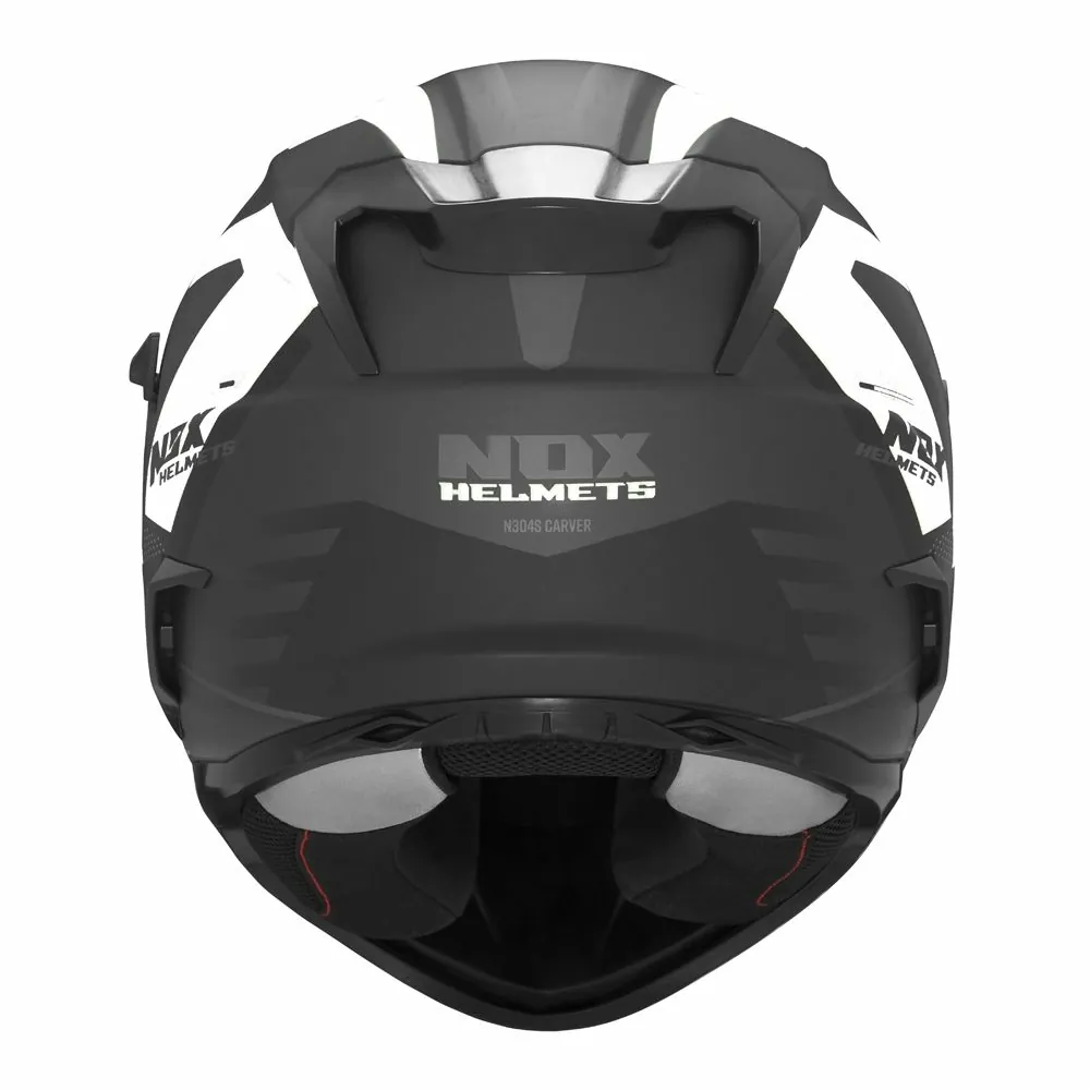 NOX casque intégral moto scooter N304S CARVER noir mat / blanc