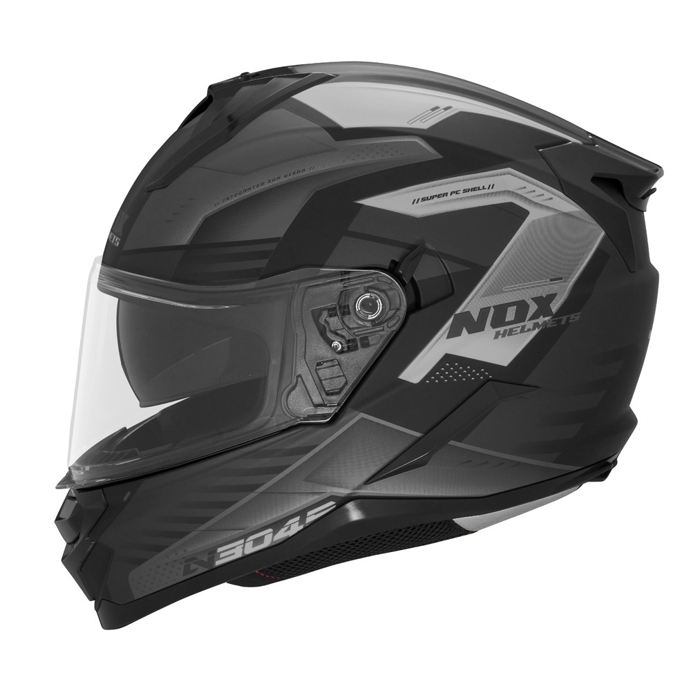 NOX full face helmet moto scooter N304S CARVER matt black / titanium