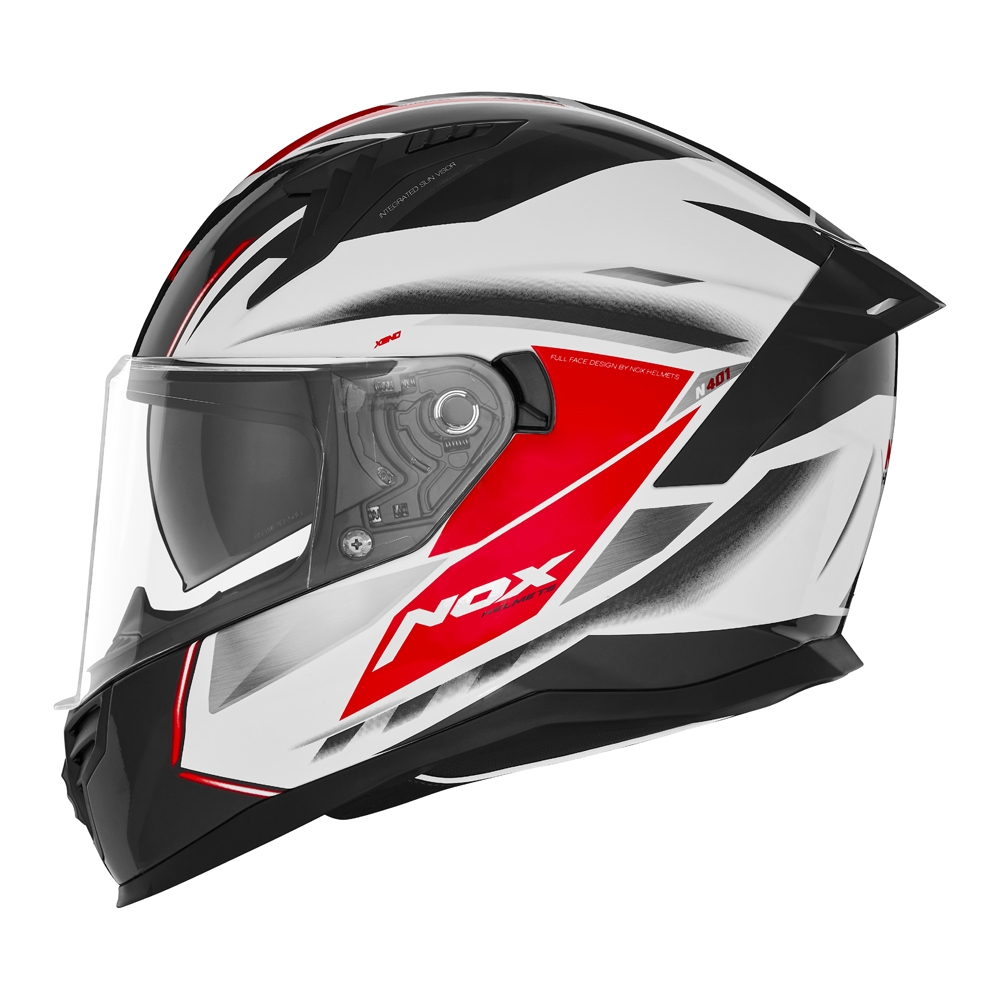 NOX casque intégral moto scooter N401 XENO blanc / rouge
