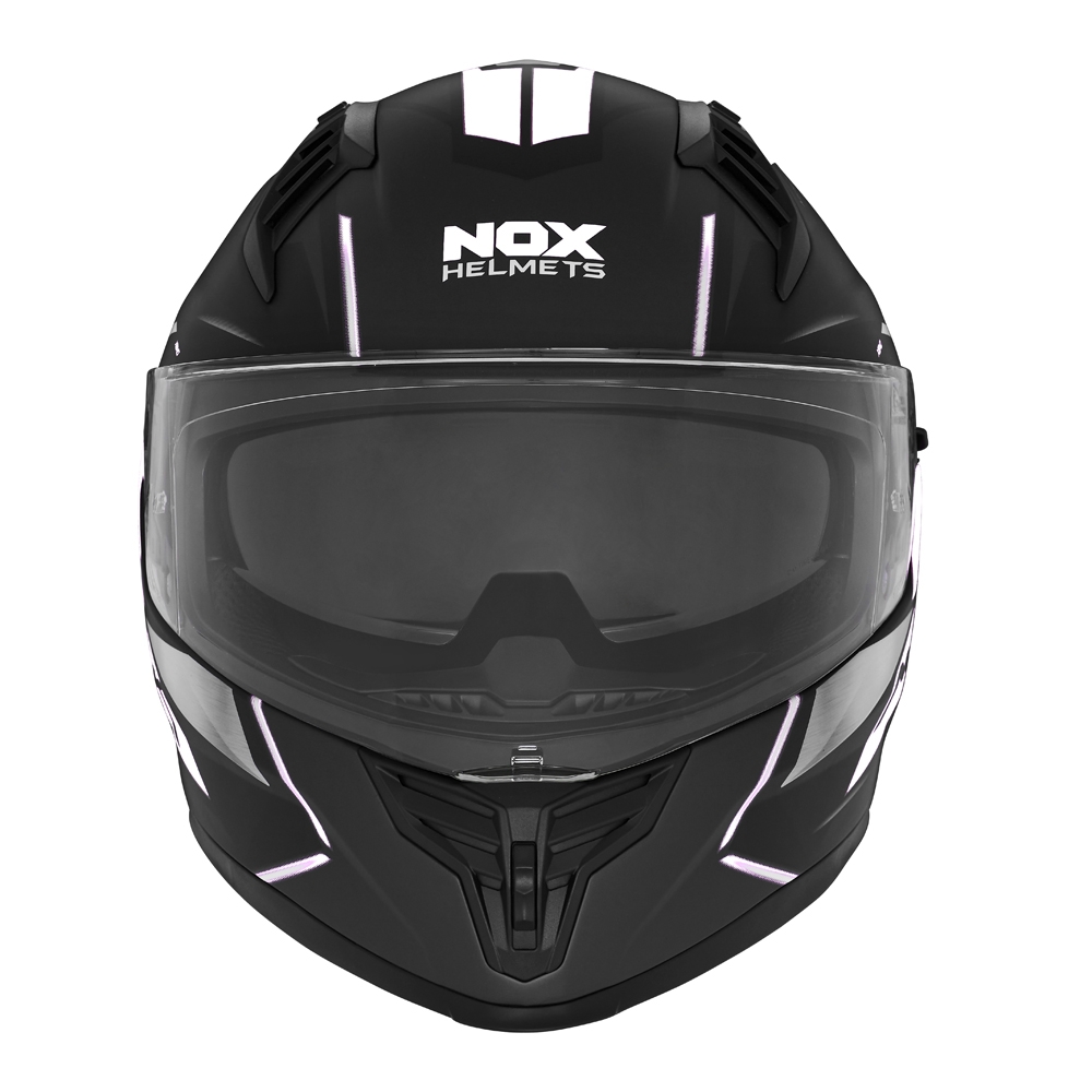 NOX casque intégral moto scooter N401 XENO noir mat / blanc