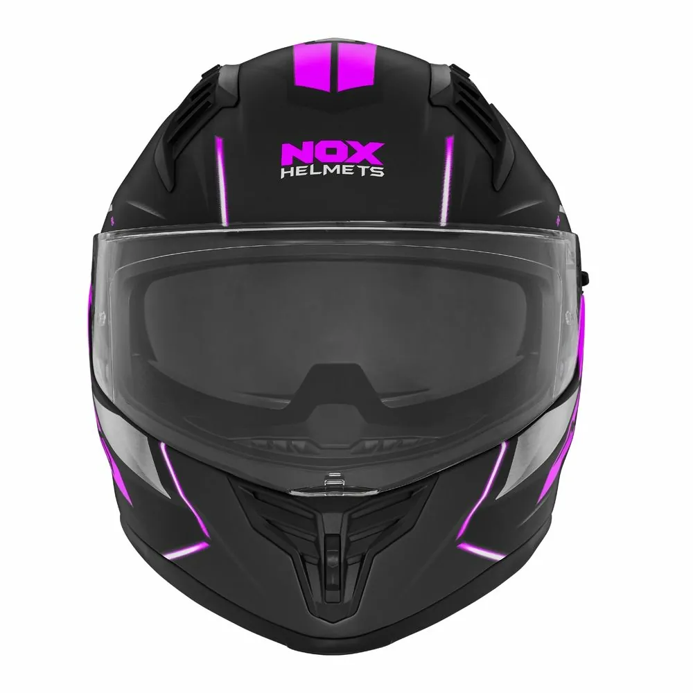 NOX full face helmet moto scooter N401 XENO matt black / pink