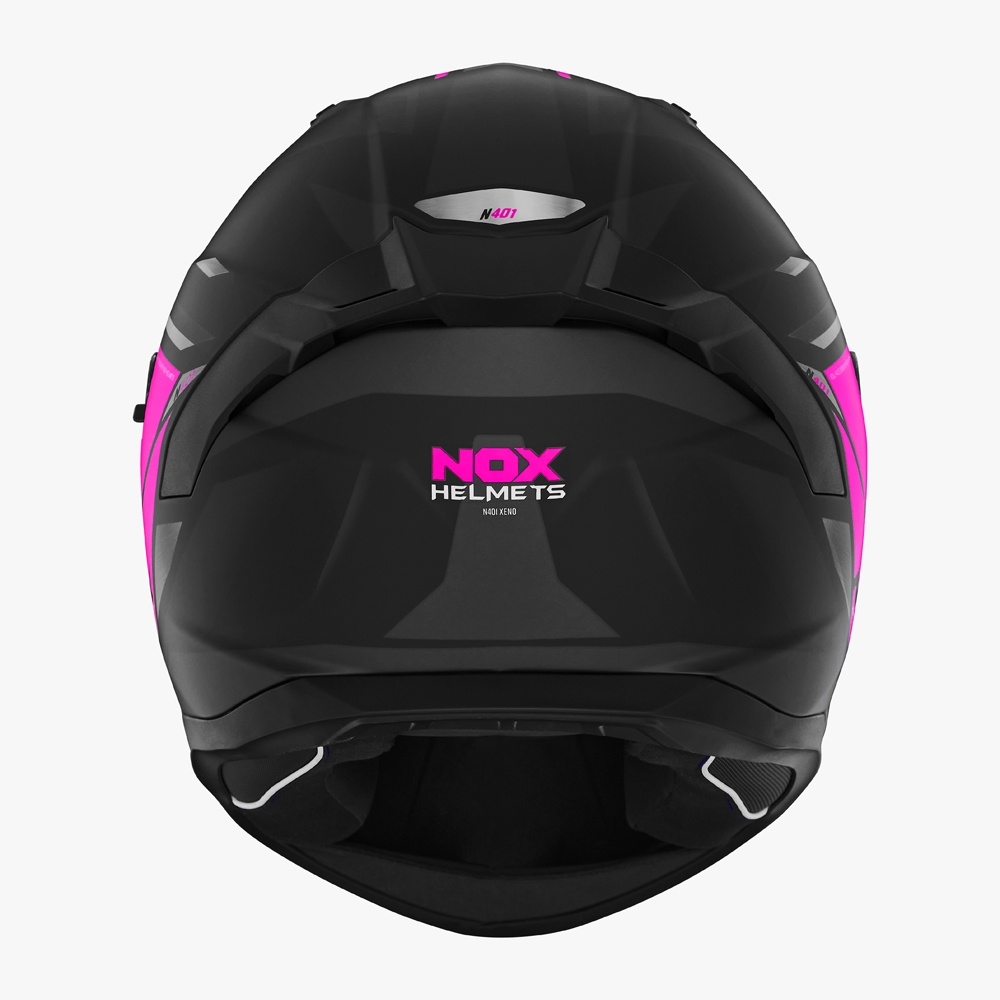 NOX casque intégral moto scooter N401 XENO noir mat / rose