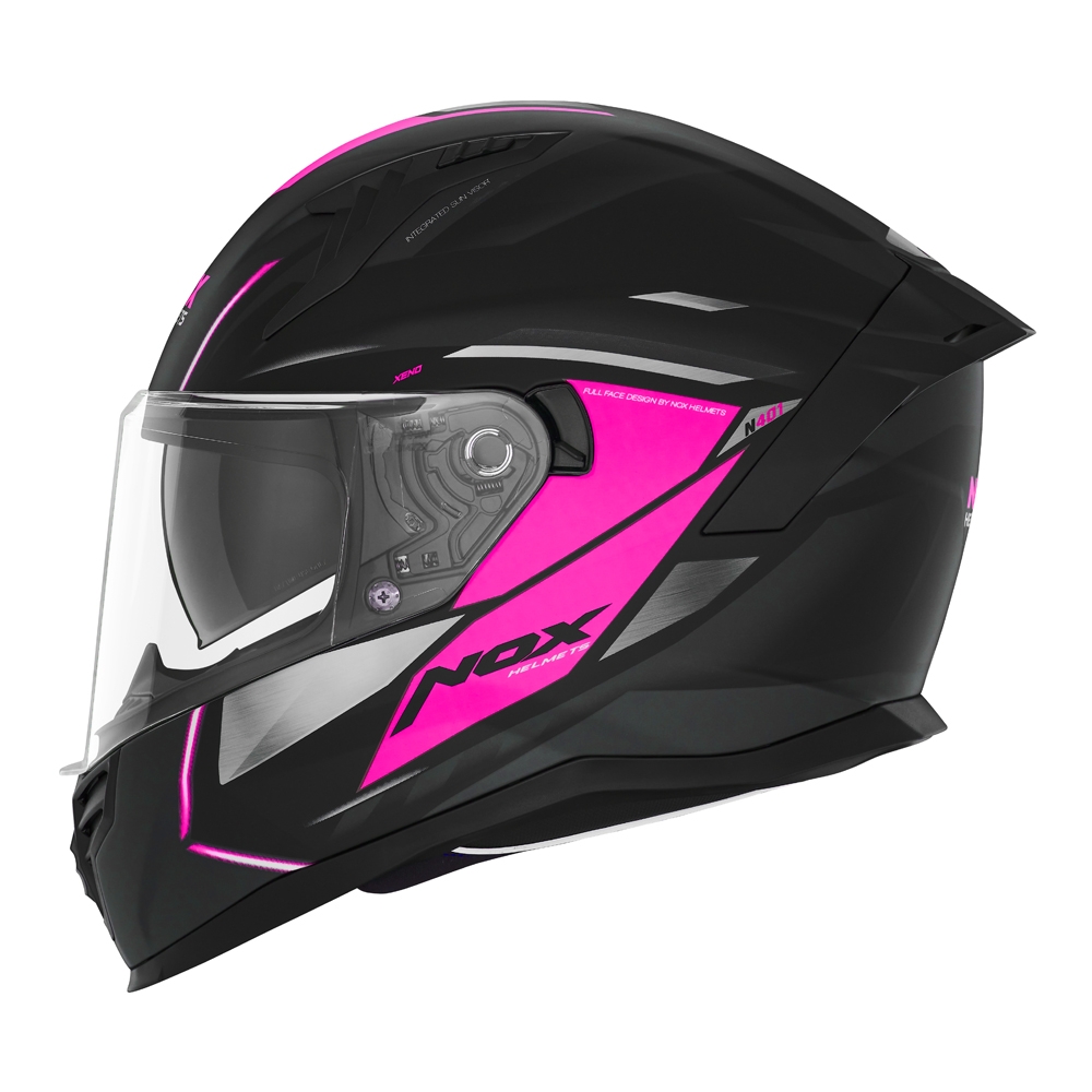 NOX full face helmet moto scooter N401 XENO matt black / pink