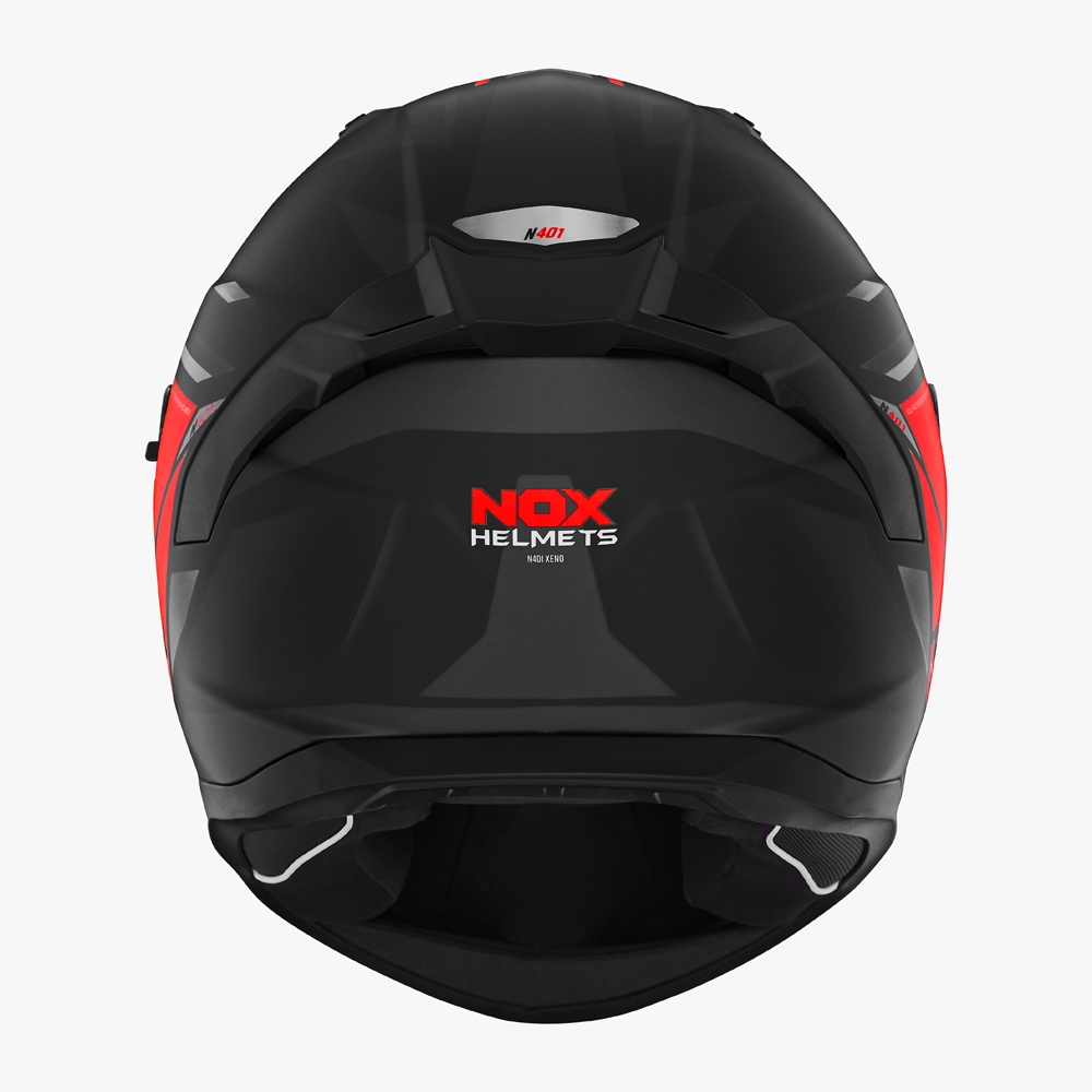 NOX casque intégral moto scooter N401 XENO noir mat / rouge