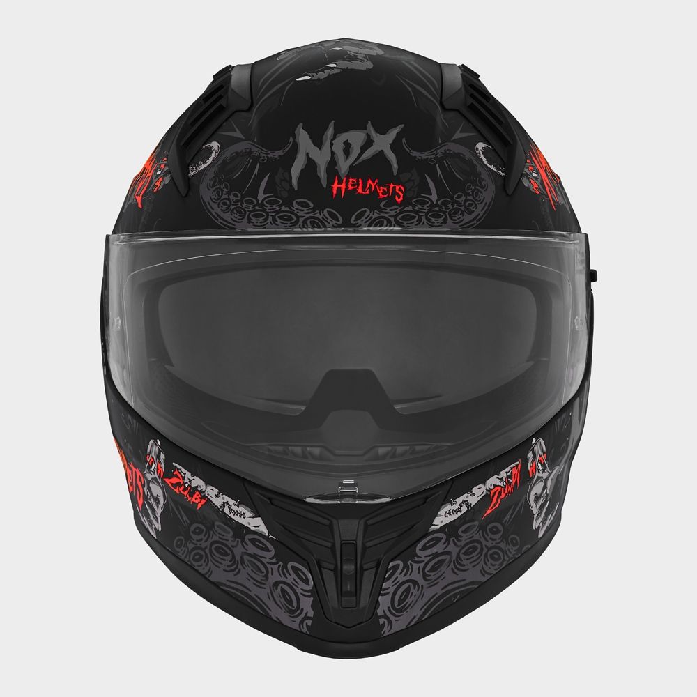 NOX full face helmet moto scooter N401 XENO matt black / red