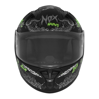 NOX full face helmet moto scooter N401 XENO matt black / green