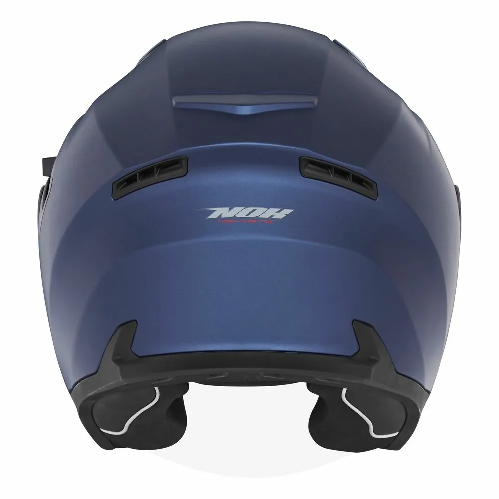 NOX casque jet moto scooter N130 bleu mat métalisé