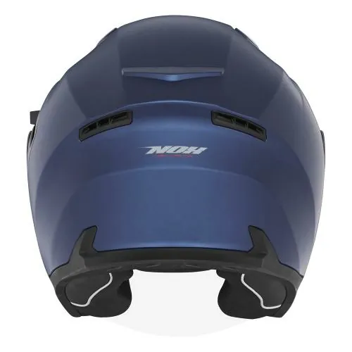 NOX casque jet moto scooter N130 bleu mat métalisé