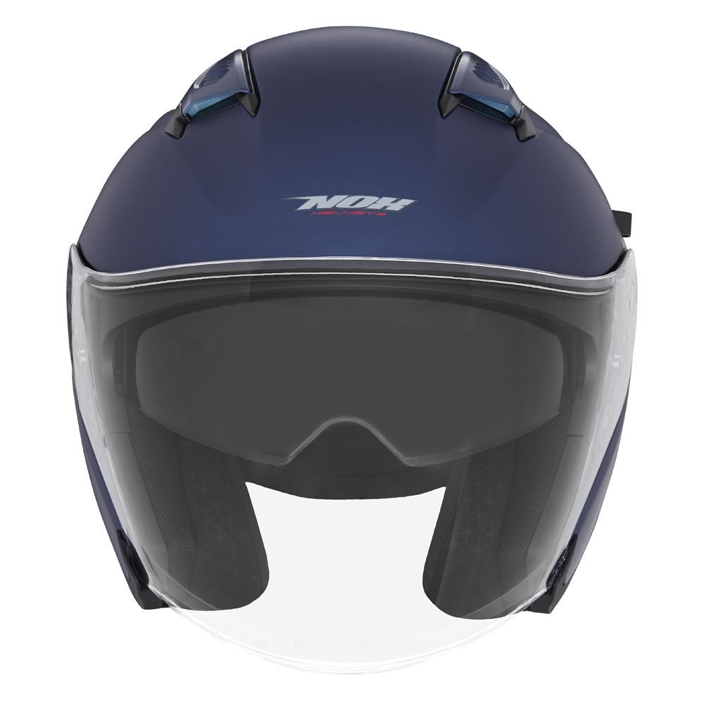 NOX casque jet moto scooter N130 bleu mat métalisé