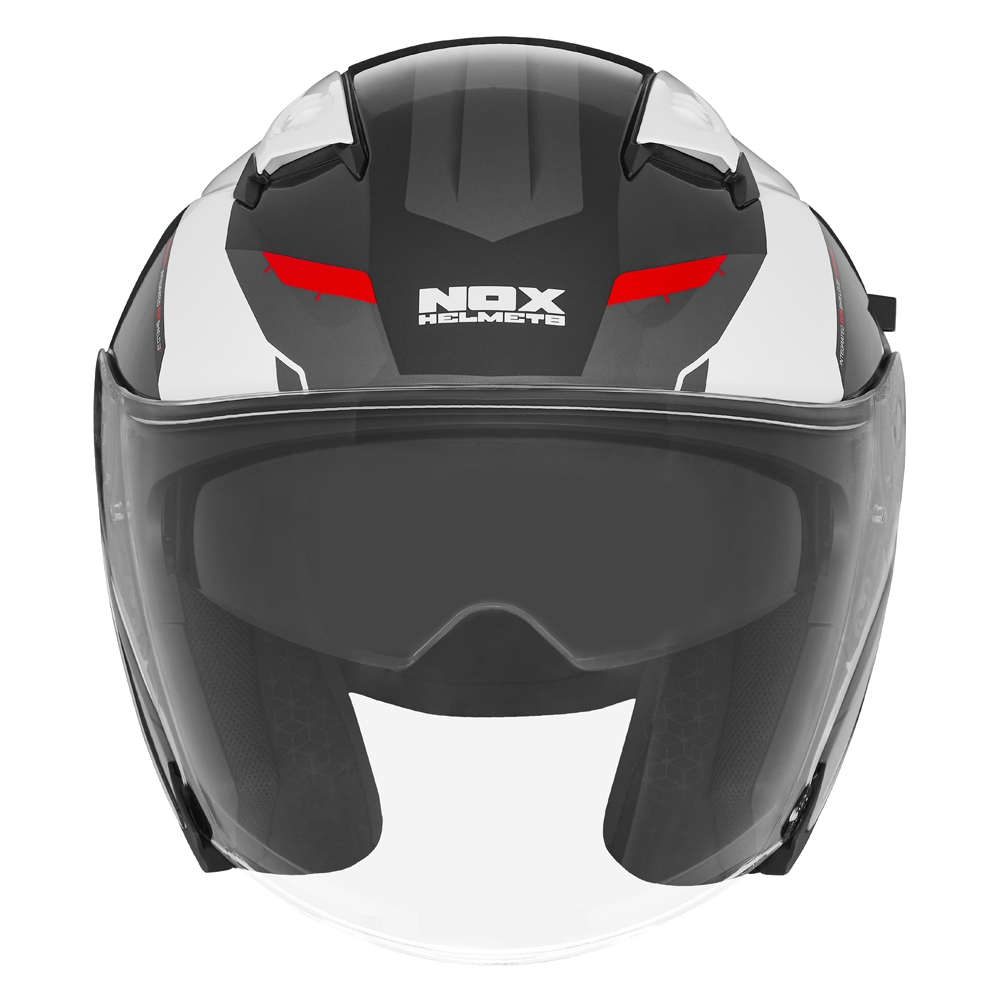 NOX jet helmet moto scooter N130 KLINT white / red