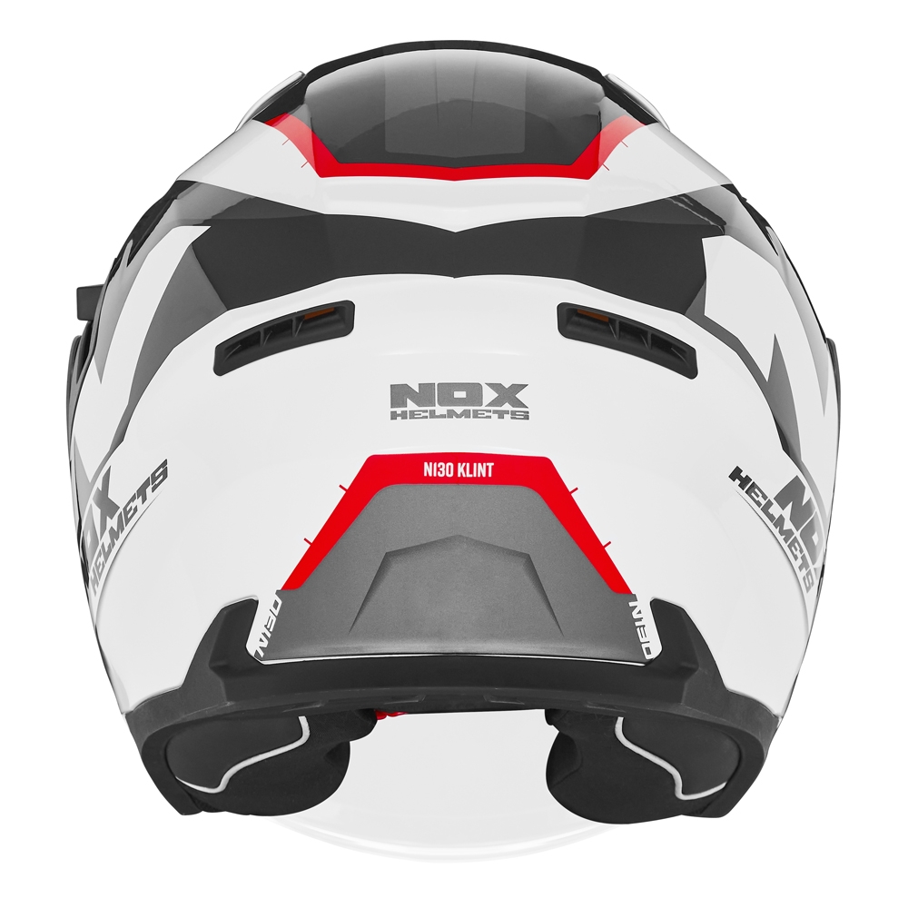 NOX jet helmet moto scooter N130 KLINT white / red