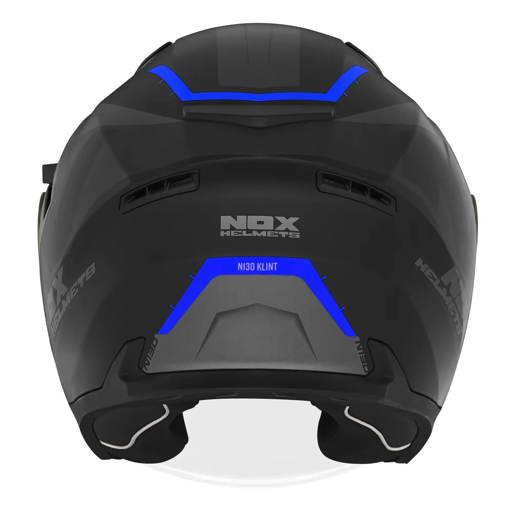 NOX jet helmet moto scooter N130 KLINT matt black / blue