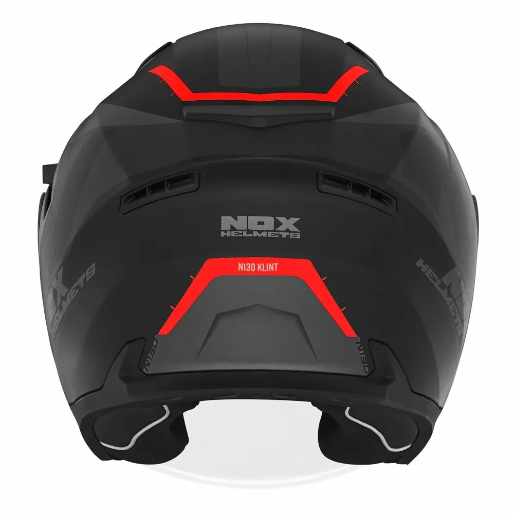 NOX jet helmet moto scooter N130 KLINT matt black / red