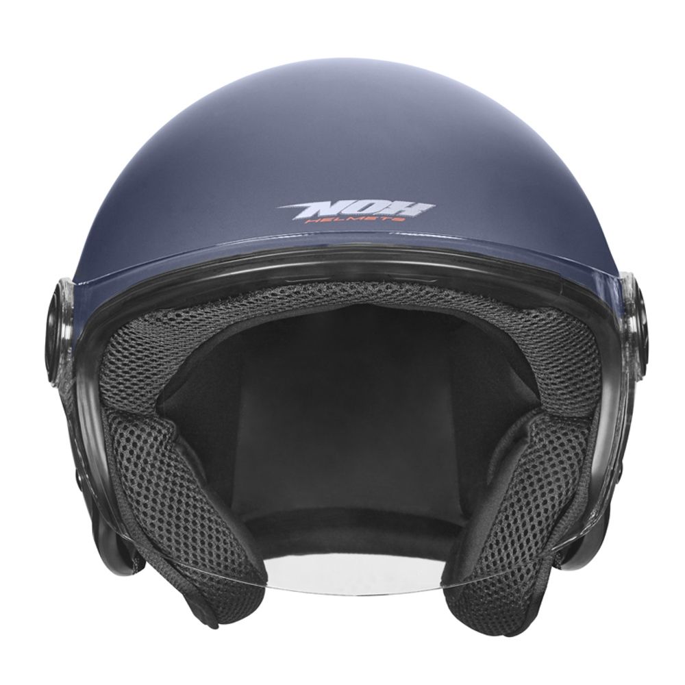 NOX casque jet moto scooter N608 bleu mat metalisé