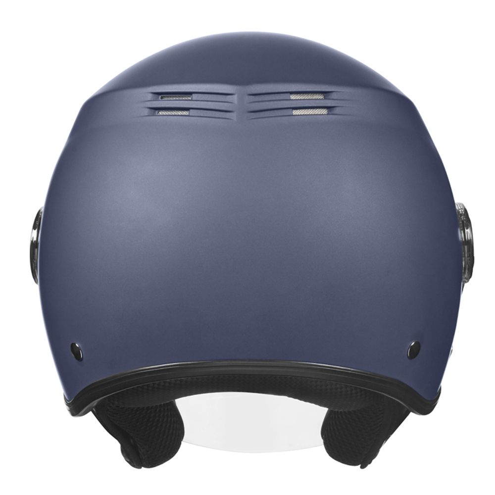 NOX casque jet moto scooter N608 bleu mat metalisé