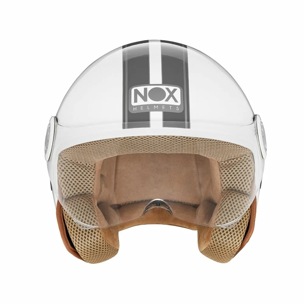 NOX casque jet moto scooter N210 EVO blanc / gris