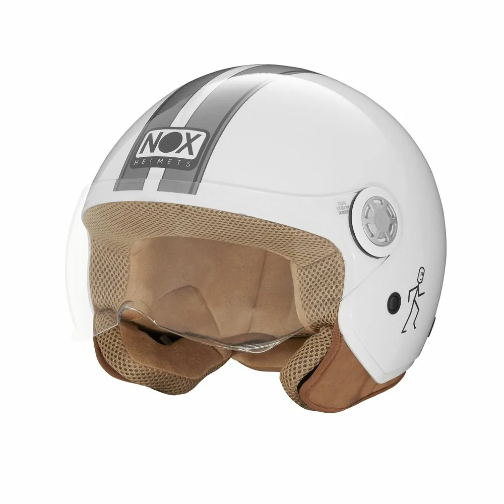 NOX casque jet moto scooter N210 EVO blanc / gris