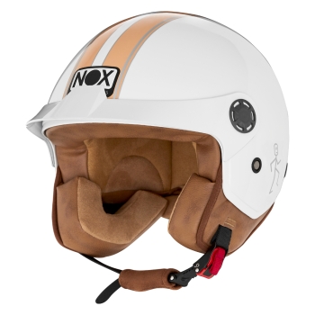 NOX jet helmet moto scooter N210 EVO white / pastel orange