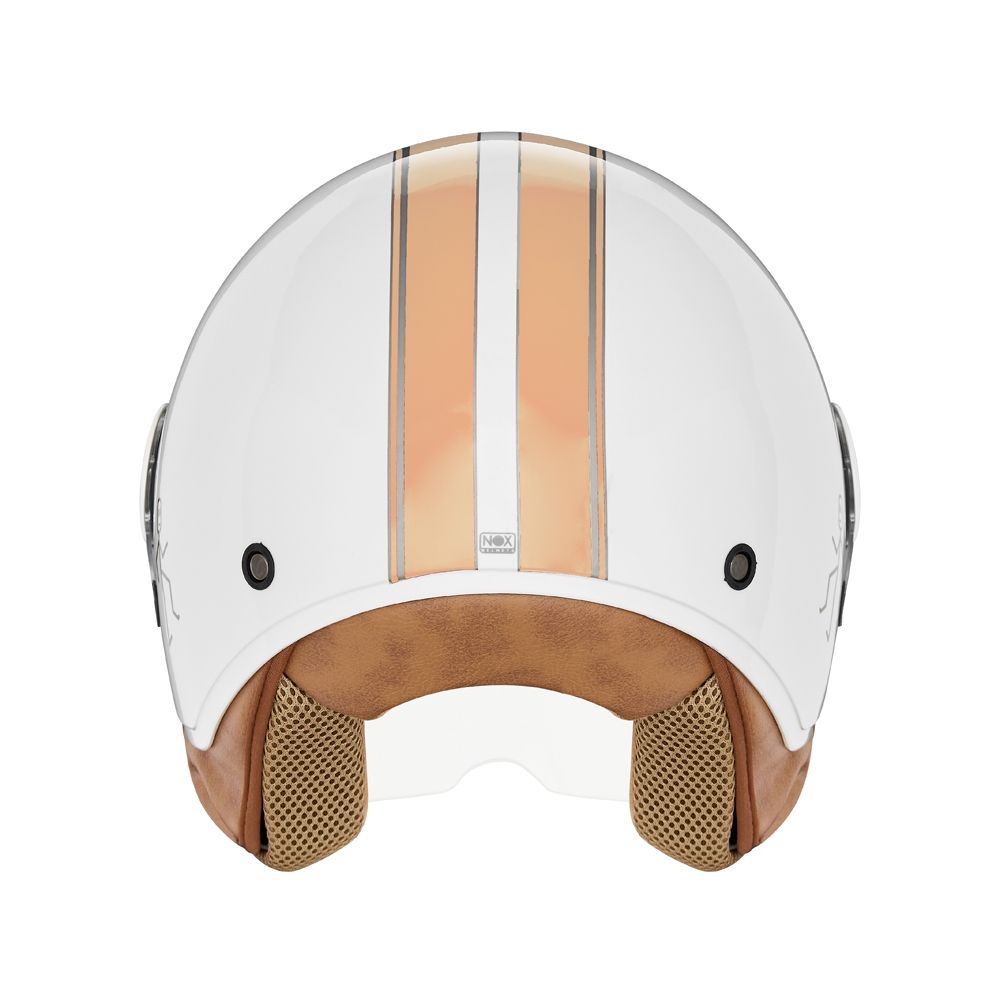 NOX casque jet moto scooter N210 EVO blanc / orange pastel