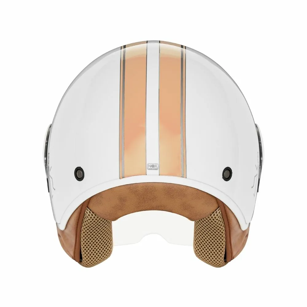 NOX jet helmet moto scooter N210 EVO white / pastel orange