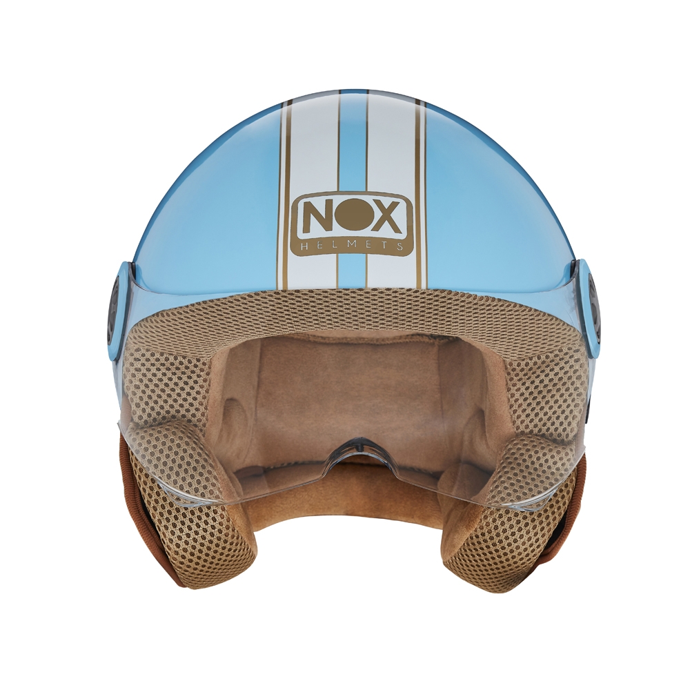 NOX jet helmet moto scooter N210 EVO pastel blue / white