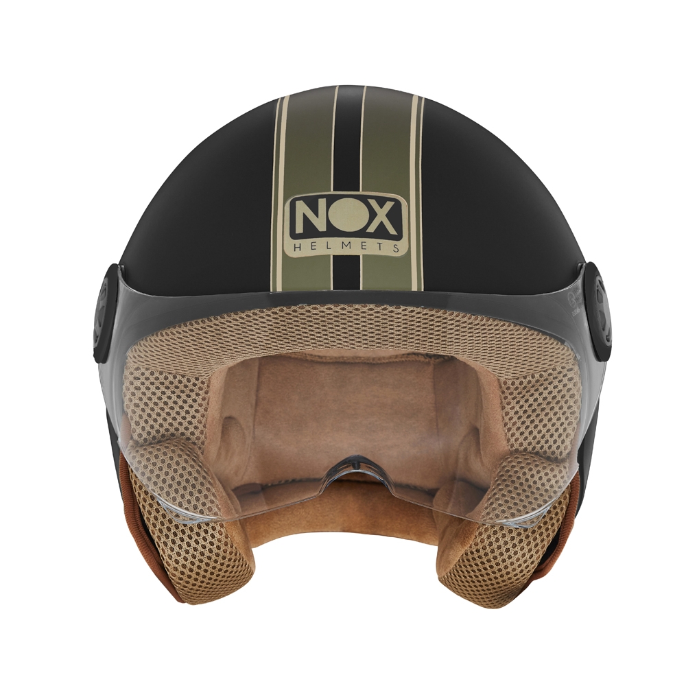 NOX jet helmet moto scooter N210 EVO matt black / khaki