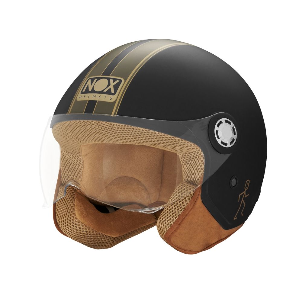 NOX jet helmet moto scooter N210 EVO matt black / khaki