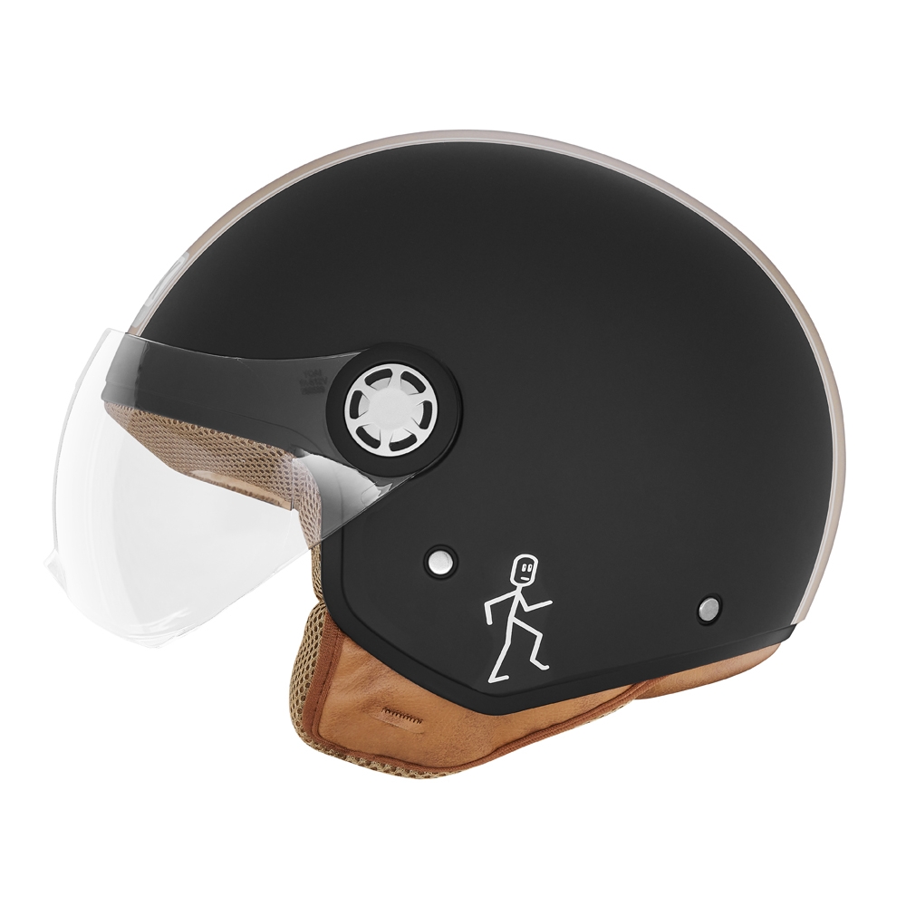 NOX jet helmet moto scooter N210 EVO matt black / gold