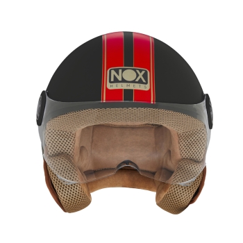 NOX casque jet moto scooter N210 EVO noir mat / rouge