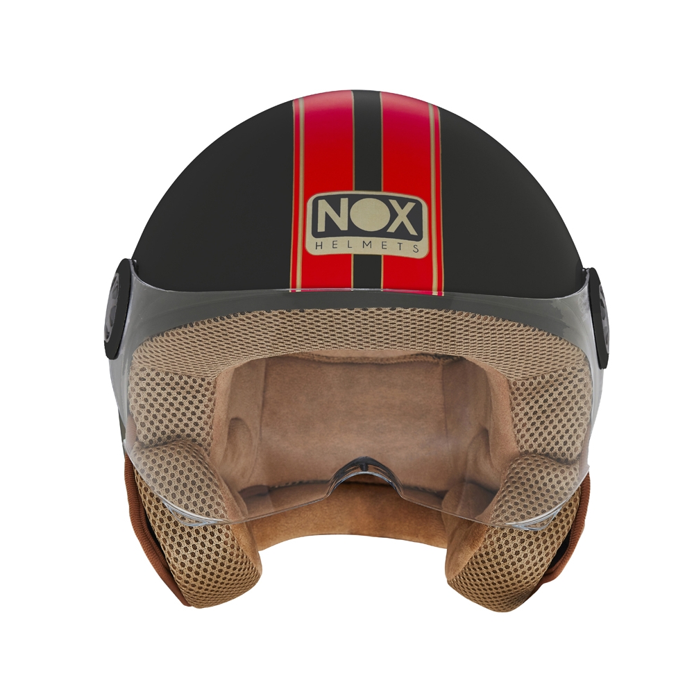 NOX jet helmet moto scooter N210 EVO matt black / red