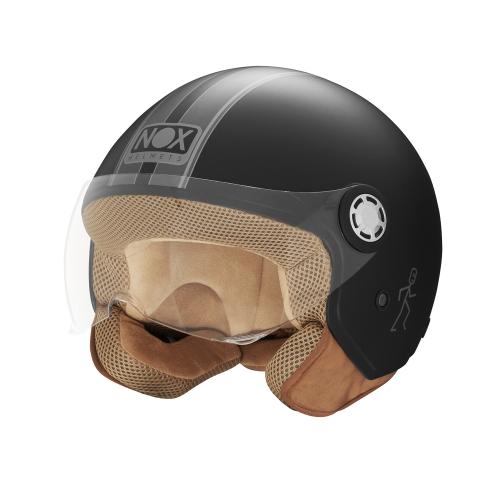 NOX jet helmet moto scooter N210 EVO matt black / titanium