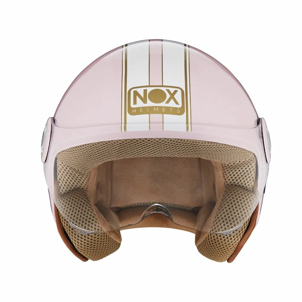 NOX jet helmet moto scooter N210 EVO pastel pink / white