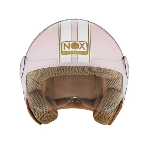 NOX jet helmet moto scooter N210 EVO pastel pink / white