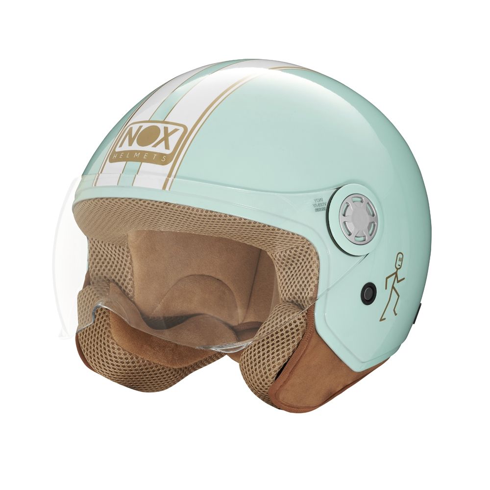 NOX jet helmet moto scooter N210 EVO pastel green / white