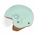NOX casque jet moto scooter N210 EVO vert pastel / blanc