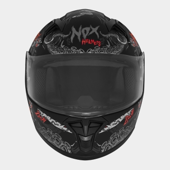 NOX full face child helmet moto scooter N731 ZUMBI matt black / red