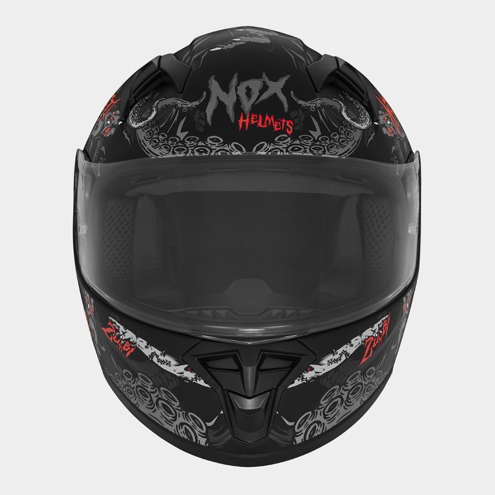 NOX full face child helmet moto scooter N731 ZUMBI matt black / red