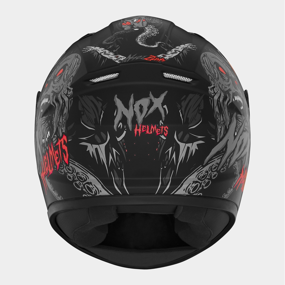 NOX casque intégral enfant moto scooter N731 ZUMBI noir mat / rouge